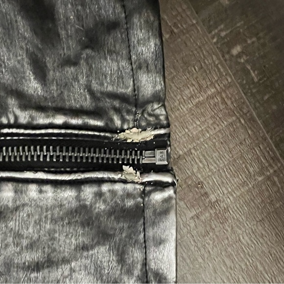 Sheryl Crow moto metallic look faux leather jacket with eagle sz L good conditio - Picture 12 of 13